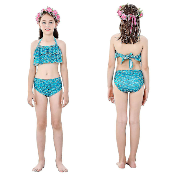 Børn Piger Havfruehale Bikini Sæt Badetøj Badedragt Svømmekostume Color 9 120