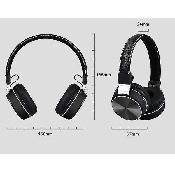 Trådløse Bluetooth Over-Ear Hovedtelefoner Stereo Headset BLACK
