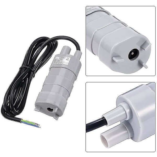 Upotettava pumppu, DC 12V suurivirtauksinen vesipumppu, upotettava pumppu, makeavesipumppu, venepumppu matkailuautoon, lammikkoon, akvaarioon, suihkuun, puutarhaan, 840 l/h