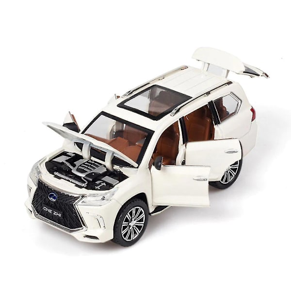 1:24 Lexus LX570 Træk Tilbage Legerings Legetøjsbil (Hvid)