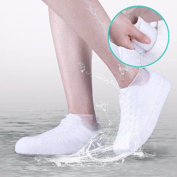 Silicone Waterproof Shoe Covers Reusable Rain Shoe Covers BLACK M