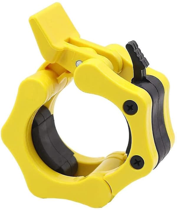 Weight Bar Collars, Locking 2 Inch Barbell Clamps Yellow