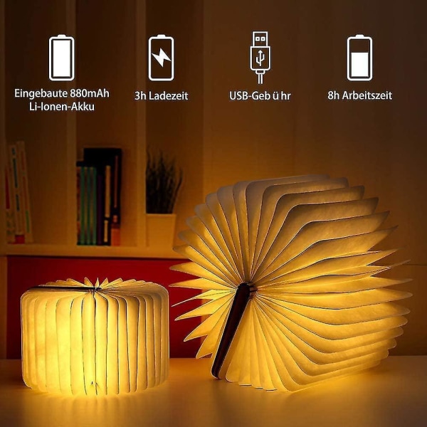 Led Real Wood Book Lamp Hanging Strap - Versatile Reading Lantern