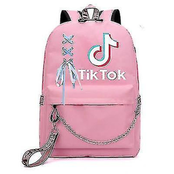 Ny Lysende Ub Genopladelig Rygsæk Tiktok Rygsæk Tiktok Bånd Student Skoletaske Pink 2
