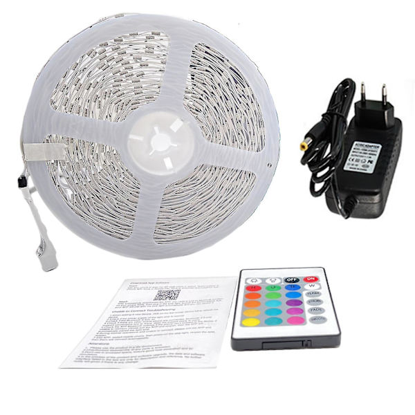 Tooth Led Strips 15 Meters - Rgb Lighting With Remote Control Smd 5050 Color Adjustment 15M
