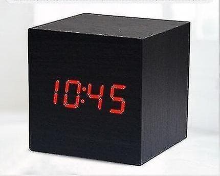 Gingko Cube Led Click Clock Alarm Clock With Sound Activation (time, Date & Temperature) Various Colours A10 White white