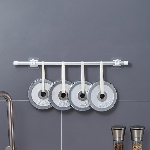 2pcs Wall Mounted Curtain Rod Bracket Water-proof Abs Firmly Fixed Curtain Pole Wall Bracket Bathroom Accessories Transparent