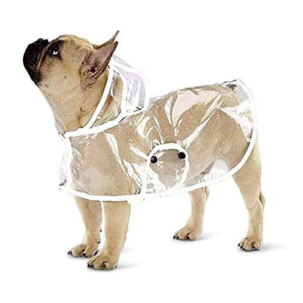 Hunde Regnfrakke Med Hætte Poncho Transparent Regnfrakke Til Små Hunde WHITE L