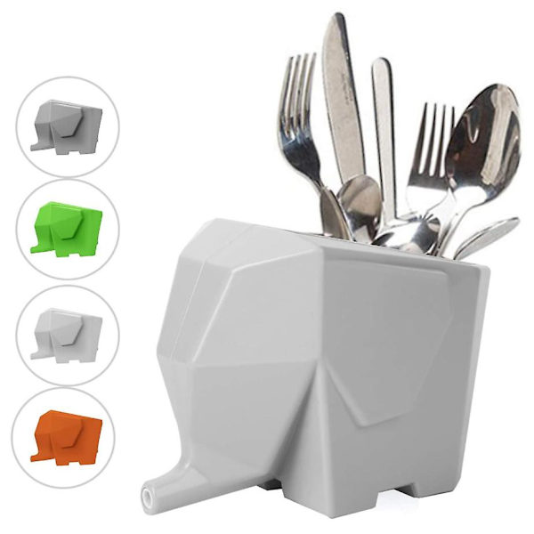 Cutlery Drainer Dryer Tableware Drainer Drain Rack Toothbrush Holder Grey