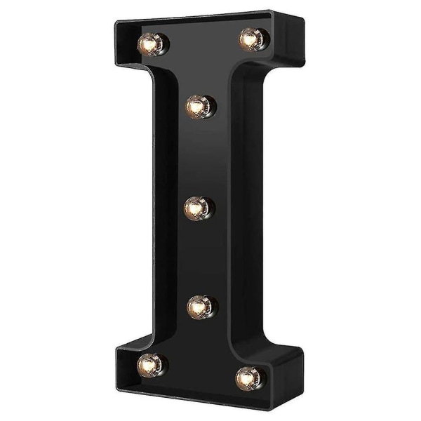 Nydesignede LED Bokstavlys 26 Alfabet Svarte Dekorative Markiselamper For Bryllupsfest I