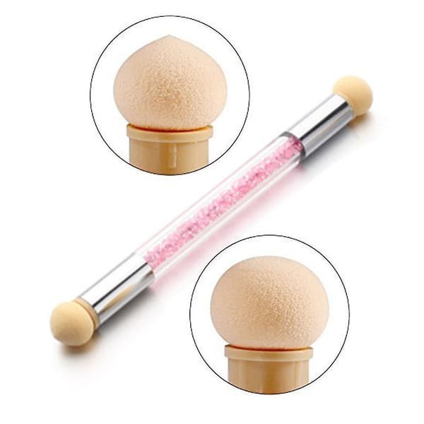 Double Head Sponge Nail Brush Picking Dotting Gradient Pen Brush Pink
