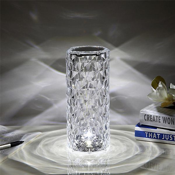 Color Changing Romantic Rose Crystal Lamp Bedside Touch Control Usb Diamond Table Lamp