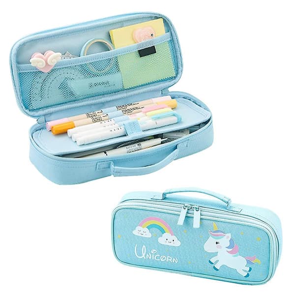 Cute Pencil Case Capacity Portable Multifunction Pen Bag green