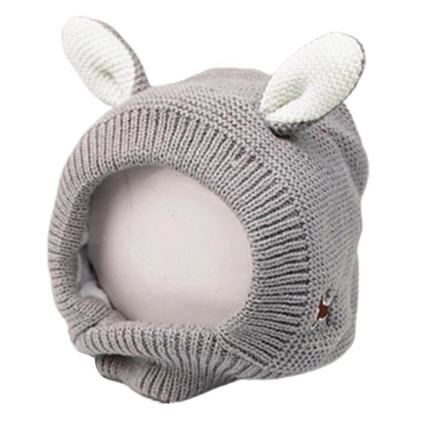 Dog Cat Knit Beanie Hat Muffs Noise Protection For Anxiety Relief Calming Puppy Winter grey