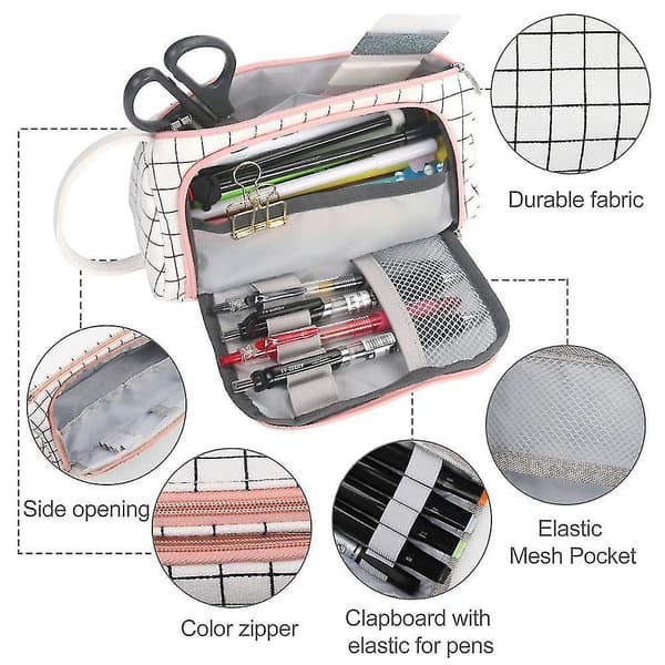 Pencil Case Large Capacity Pen, Pencil Bag, School Box White
