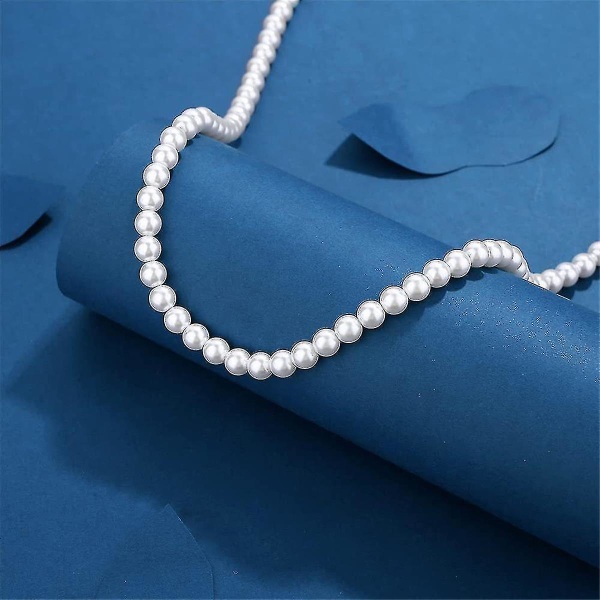 Pearl Necklace Men Simple Handmade Strand Bead Necklace 2022 New Trend 40Cm