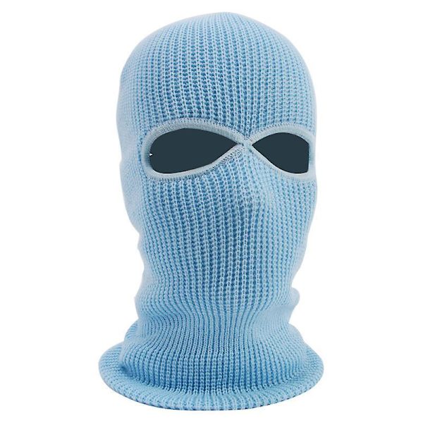 Adult's Balaclava Warm Two Hole Pullover Hat Wool Knitting Face Mask ArmyGreen