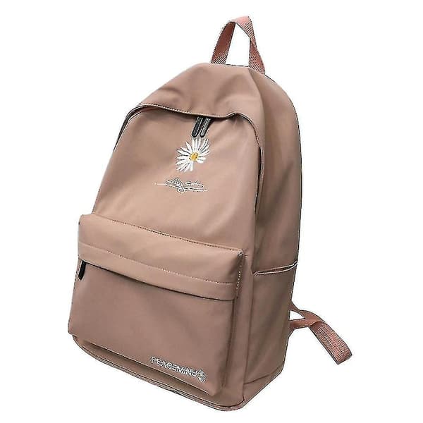 Backpack High Capacity Solid Color Girl School Bags white