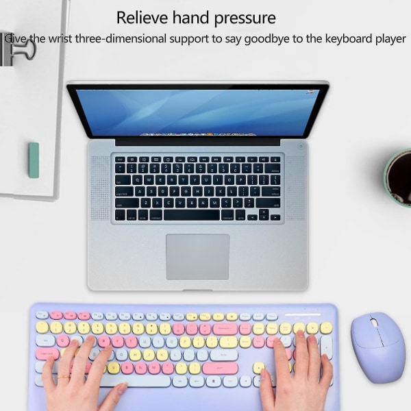 Notebook Keyboard Kit Round Keycap Plug Play Lightweight Portable Gamer Mouse Yellow