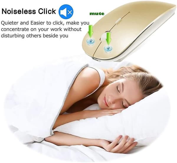 Genopladelig Bluetooth Trådløs Mus Til Macbook/macbook Air/pro/ipad Gold
