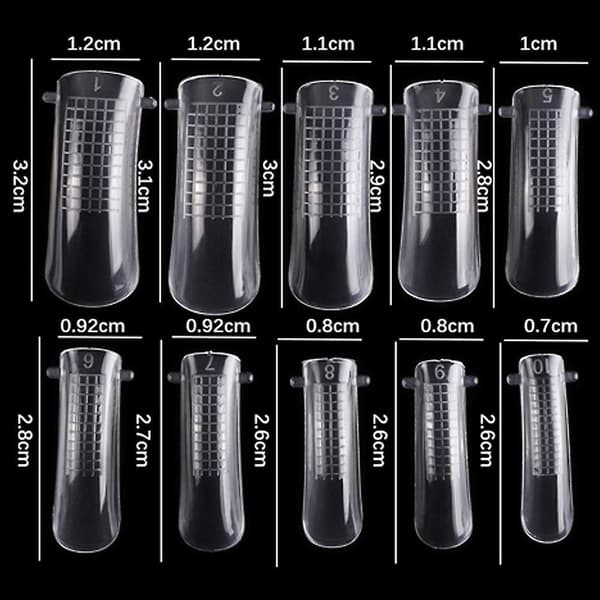 Nail Extension Form Tips Clear Poly Gel Acrylic Nail Stencil