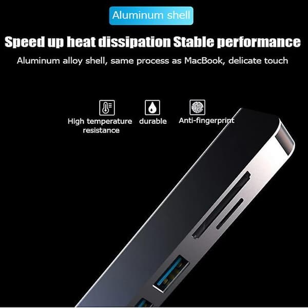 6 i 1 USB C til USB 3.0 HDMI-kompatibel Dock