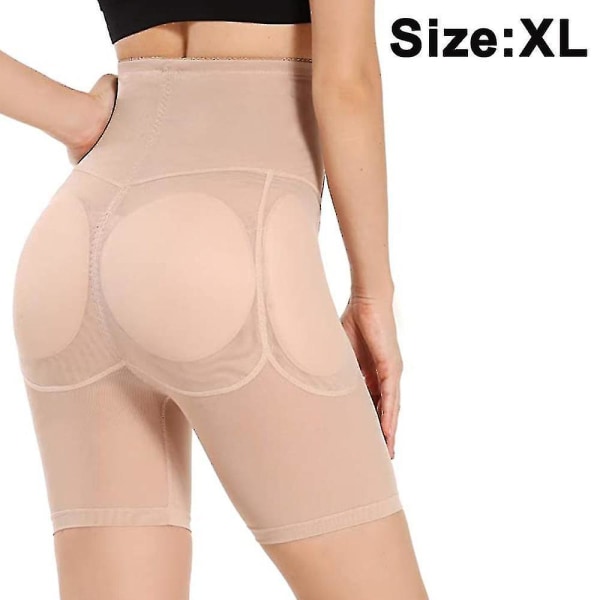 Women Hip And Butt Enhancer, 4 Removable Pads Panties High Waist Trainer Shaper High-waisted Pants Skin Tone XL