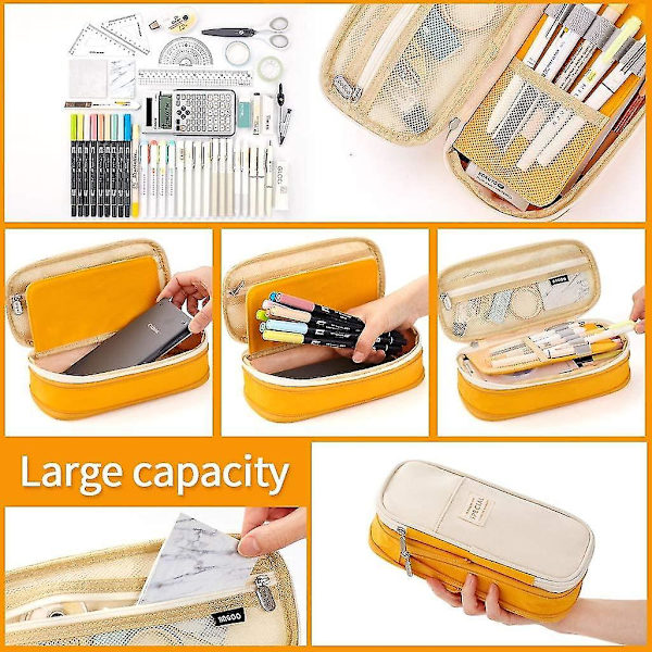 Large-capacity Pencil Case Storage Box Yellow