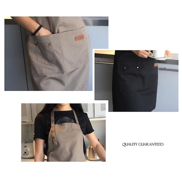 Unisex Arbeidsforkle Canvas Forkle Bib Justerbart Kjøkkenforkle style 4