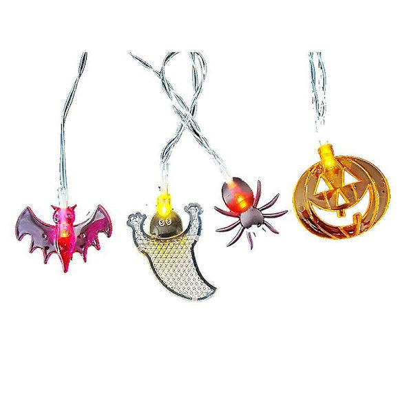 Halloween Lys Halloween Lyslenke, 30 LED Gresskar Spøkelse Flaggermus Batteridrevet Halloween Dekor Utendørs Lys For Hage Halloween Fest Dekor