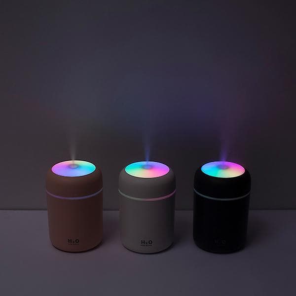 Bærbar 300 ml luftfugter USB ultralyd Dazzle Cup aroma diffuser Cool Mist Maker luftfugter renser med romantisk lys Grey