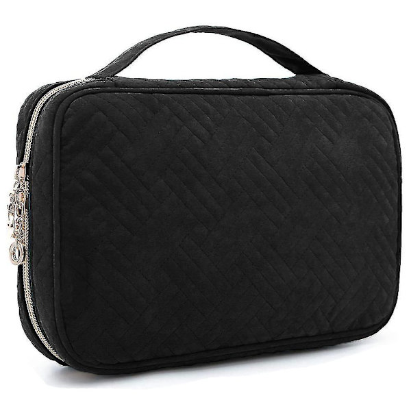 Rejse Smykke Organizer Etui Bærbar Smykke Opbevaringspose Sort