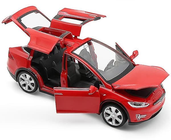 Helt Ny 1:32 Tesla Model X Legeringsbil Modell Gutt Leke Red