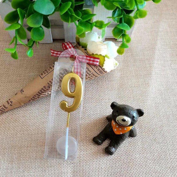 Golden Numbers Candles 0-9 Numbers Birthday Candles Cake Decoration Party Decoration Plug-in Gold-plated Cake Tools Dark Gray