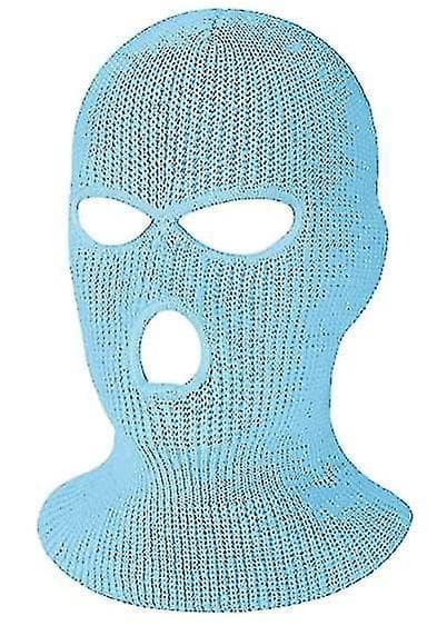3-hulls strikket helmaske ski halsvarmer, vinterbalaklava Ruikalucky