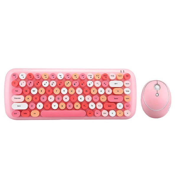 Mofii Wireless Mini Candy Keyboard Mouse Combo Set Mix Color 2.4g Pink