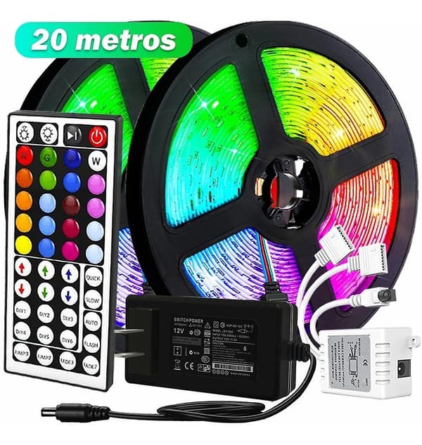 LED Lys 20m LED Striper For Rom Og TV Kontroll 44 Taster
