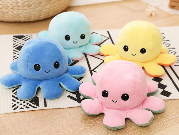 The Original Reversible Octopus Plushie Wine red and black