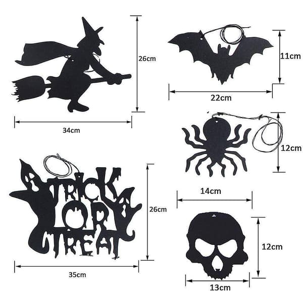 42 Pcs Halloween Decorations Spiral Bat Witch Spooky Hanging Party Decor
