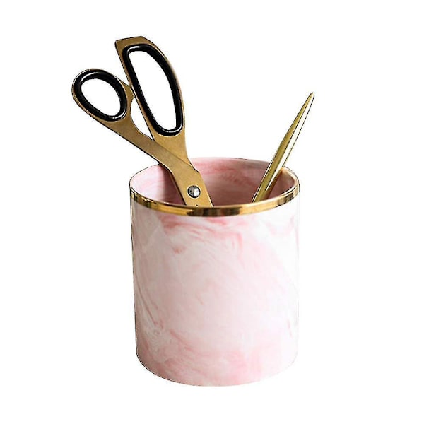 Penholder til skrivebord, makeup børsteholder, stander til skrivebord marmor