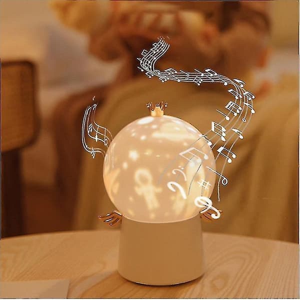 Night Light Starry Sky Bedside Lamp - Rotating Romantic Creative Music Projector - Starry Girl