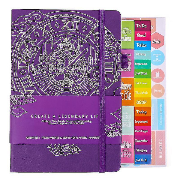 Colorful Weekly & Monthly Goal Setting Planner, Notepad purple