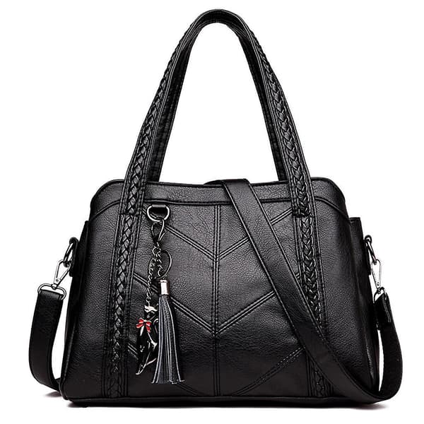 Crossbody tasker til kvinder PU læder skuldertaske Tsaael top-håndtag håndtasker Black