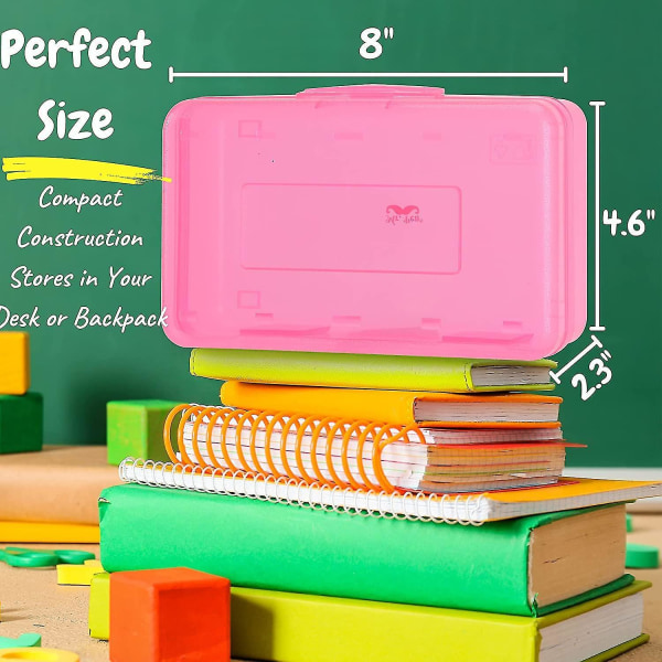 Pencil Box, 2 Pack, Assorted Color, Pencil Case For Kids, Pencil Box For Kids, Plastic Pencil Box, Hard Pencil Case, School Supply Box, Crayon Box Sto