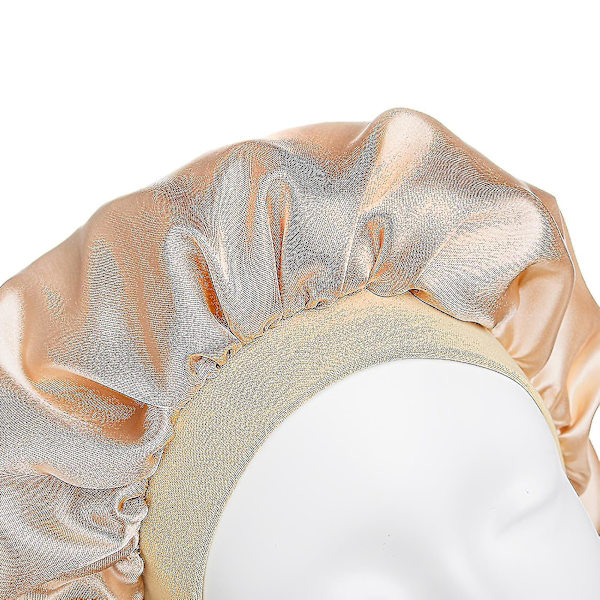 1 Set Sleeping Cap Adjustable Anti-static Fake Stain Wide Application Sleeping Hat For Women Dark Orange