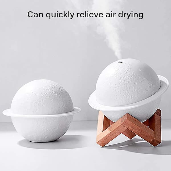 2 In 1 Moon Lamp & Humidifiers 3d Led Night Light Oils Diffuser For Bedroom Kids Gift 200ml