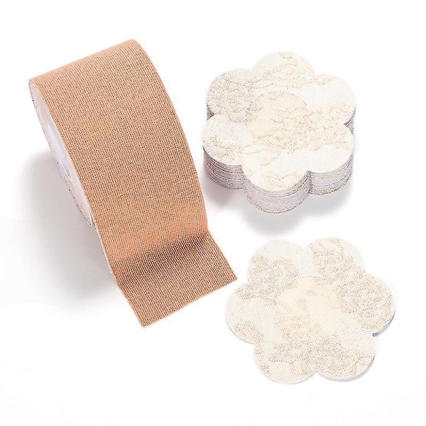 Breast Tape And 2 Pair Nipple Cover Petal Set Breathable Breast Lift Tape
