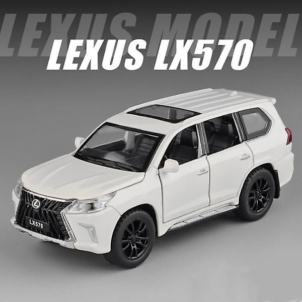 1:32 Leluauto Erinomainen Laatu Lx570 Maastoauto Metalliauto Lelu Seosauto white