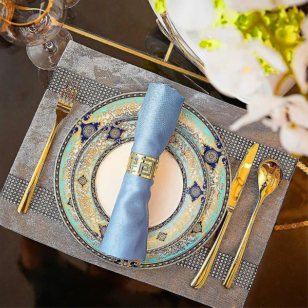 Ctmw Napkin Rings Set Of 12,attractive Glossy Napkin Ring Metal Buckles,elegant Napkin Rings Fo Gold
