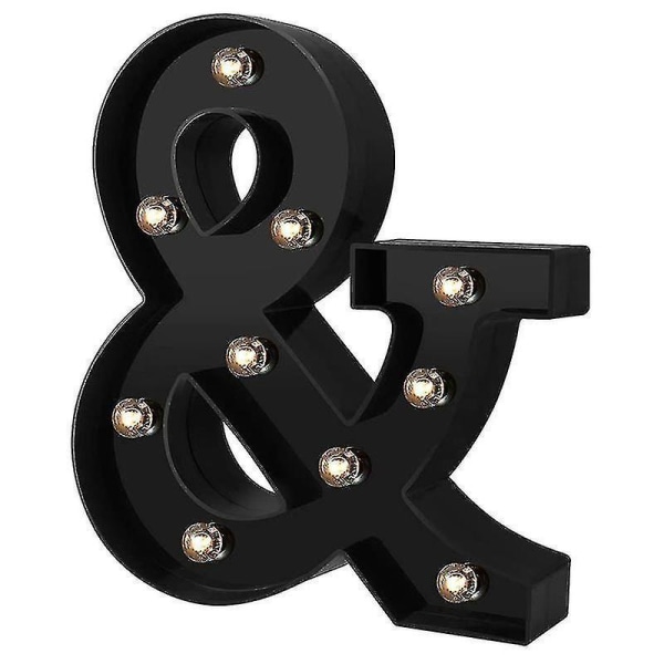 Nydesignede LED Bogstav Lys 26 Alfabet Sorte Dekorative Marquee Lamper Til Bryllupsfest X